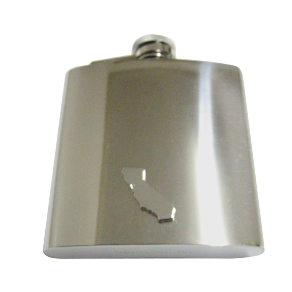 California State Map Shape 6oz Flask - Picture 1 of 1